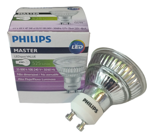 Dicroica Led Philips Gu10 6w X10