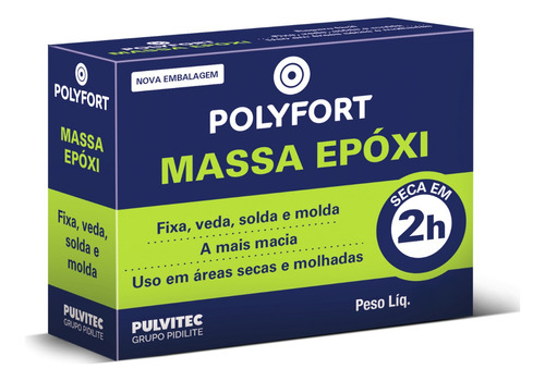 Adesivo Massa Epoxi Pulvitec Polyepox 100g Caixa 12 Unidades
