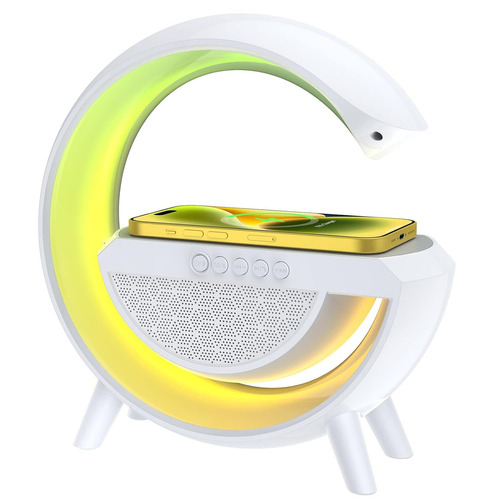 Lámpara De Mesa Altavoz Bluetooth Inteligente Atmósfera Color Blanco