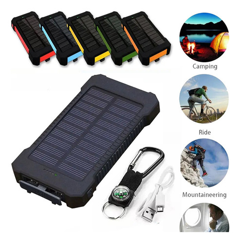 Banco De Energía Solar Impermeable Superior 20000mah 2usb