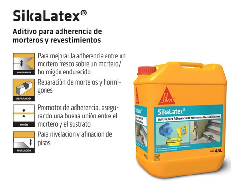 Sika Latex Promotor De Adherecia Para Morteros 4,5 Lts