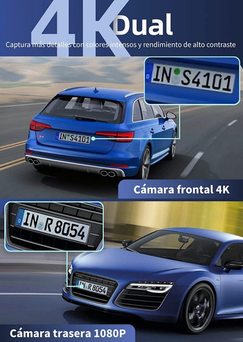 Cámara Para Automóvi 170° Hd Dash Cam Dual Con Tarjeta Y Gps