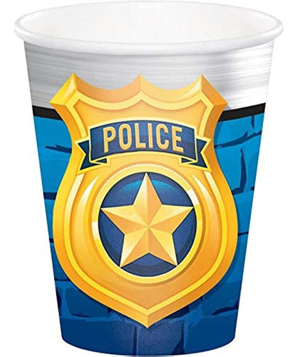 Fiesta De La Policía 9 Oz Tazas De Papel 8 Ct