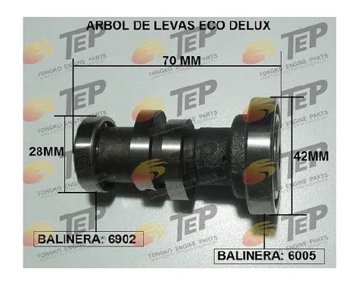 Arbol De Levas Tep Eco Deluxe Splendor Nxg Hero Passion Pro