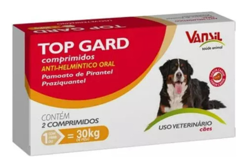 Top Gard 1980mg 2 Comprimidos Vermífugo Vansil