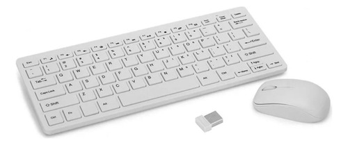 Combo Teclado/mouse Inalambrico Mini Tipo Mac Blanco 2.4g