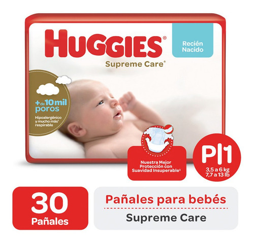 Pañales Huggies Supreme Care Megapack Rn P