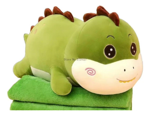 Peluches Con Manta Suaveregalo Ideal40a50cm+manta 1,55x1m Dino Verde