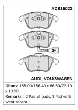 Juego Pastillas Freno Vw Vento Tiguan 2010... Comline