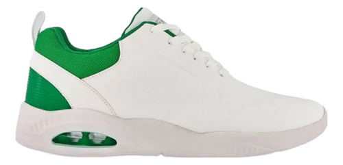 Tenis Blanco Con Verde Liso Valvula Hombre Ferrato 2588