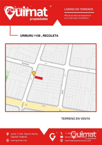 Imagen 3 de 11 de Uriburu Entre Arenales Y Santa Fe- Terreno En Venta! Recoleta