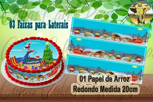 Natal Papel De Arroz Para Bolo 1 Kg Redondo E Cupcake em Promoção na  Americanas