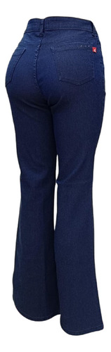 Calça Flare Cetim Color C Elastano Cintura Alta Eruptionjean