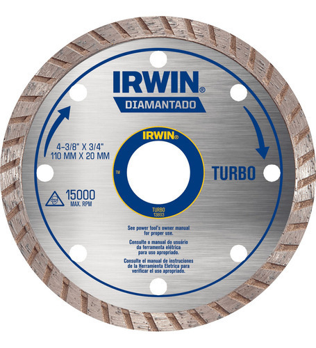 Disco Diamantado Turbo 13900 Rpm Irwin