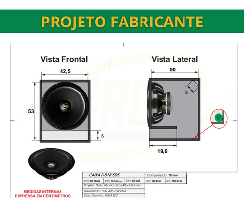 Eros E18 18 Subwoofer 1350w Rms Paredão Carro