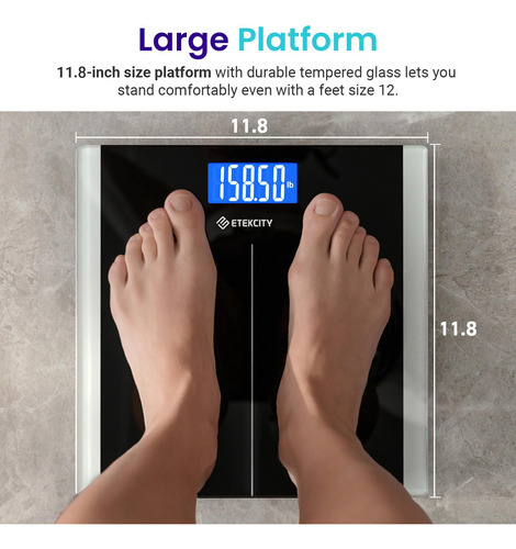 Báscula De Baño Digital 180 Kg Pantalla Lcd Retroiluminada