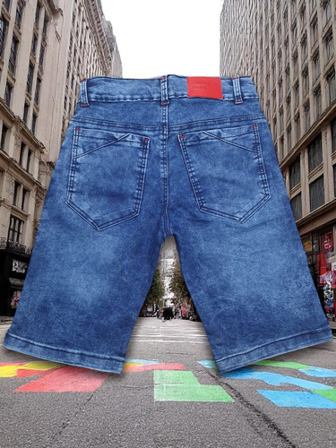 Bermuda Mezclilla Stretch Hombre Jeans Premium