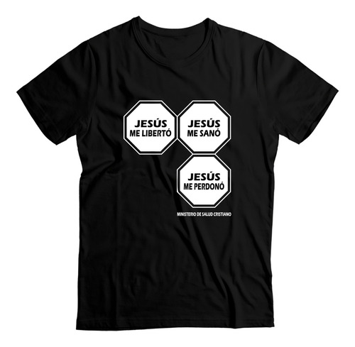 Remera Cristiana Algodón Negra Para Adulto M5