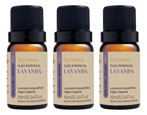 Kit 3 Óleo Essencial Lavanda Via Aroma - Lavanda Francesa