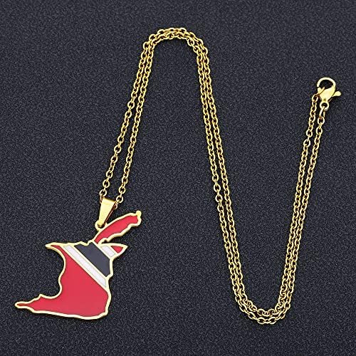Colgante Y Collar De Acero Inoxidable Con Bandera De Mapa De