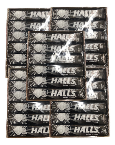 Pastillas Negras Extra Strong 60pz 9 Caramelos C/u Halls