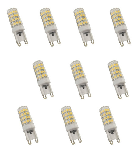 Pack X 10 Led Bipin G9 4.5w Practiled 220v Blanco Cálido