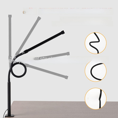 Luminária De Mesa Led Preta, 60 Cm, Braço Flexível, 10 W