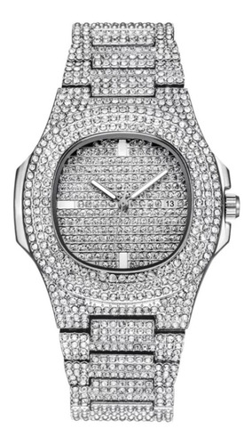 Reloj Diamantes Acero Inoxidable Hombre Moda Platach Premium