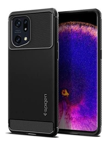 Funda Spigen Rugged Armor Para Oppo Find X5 Pro - Negra Mate