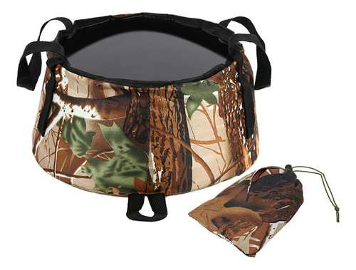 Lavabo De Cubo Plegable Para Acampar De Camuflaje Para Pesca
