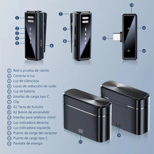 Micrófono Inalámbrico Lavalier Solapa Para iPhone Y Android