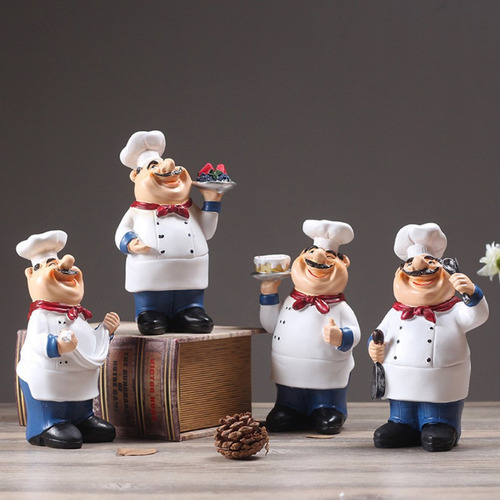 Nuevo Figuras De Chef Cocina Decoración Chef Pizarra, 4 Y