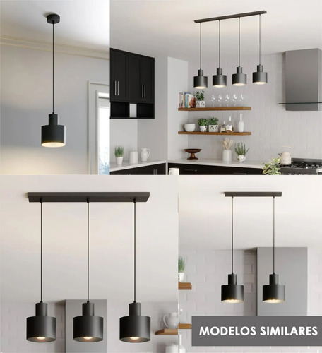 Lampara Colgante Cocina Comedor Living 3 Luces Moderno Techo Blanco