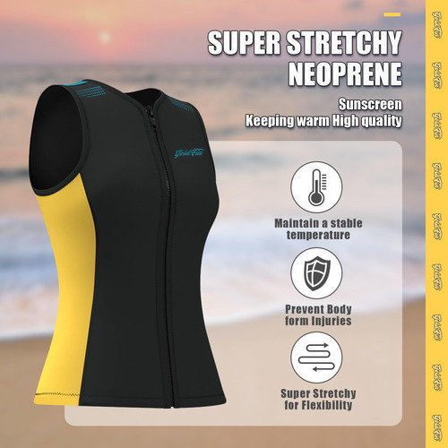 Traje De Neopreno Sin Mangas 2 Mm Cierre Frontal Unisex