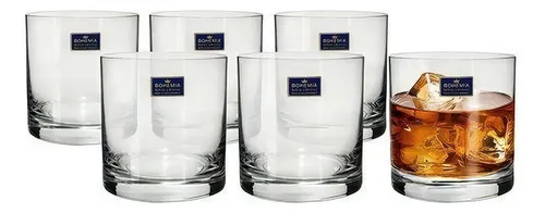Jogo 6 Copos De Cristal Para Whisky Bohemia 320ml Cor Transparent...