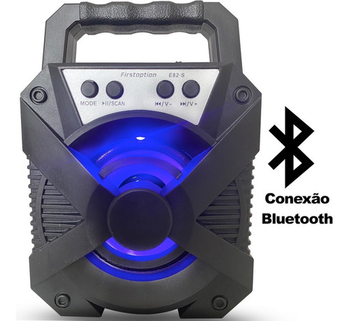 Imagem 2 de 9 de Alto-falante First Option E82-s Portátil Com Bluetooth Preto