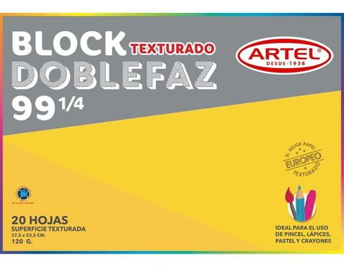 Block De Dibujo N° 99 1/4 Artel Doble Faz 20 Hojas