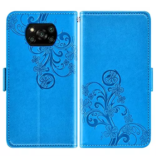 Asuwish Funda de teléfono para Xiaomi Poco X3 Pro/PocoX3 NFC/Poco X3 con  protector de pantalla de vidrio templado y soporte para tarjeta de crédito