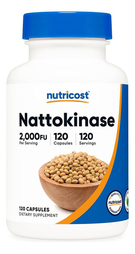 Nutricost Nattokinase 2,000fu, 120 Cápsulas - Sin Gluten, Si