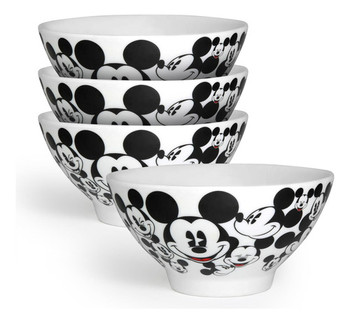 All Over Mickey - Tazón Para Sopa/cereales, Juego De 4