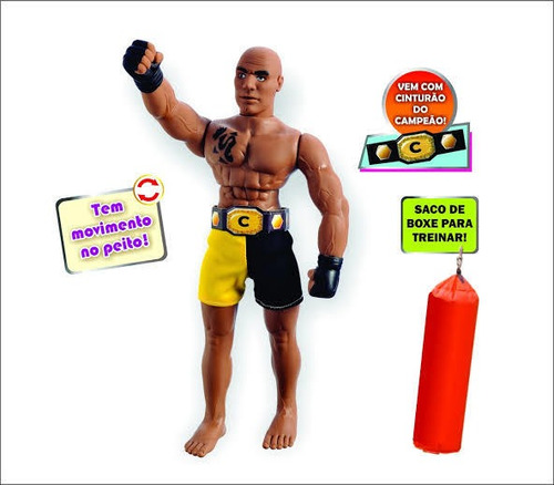 Kit 02 Bonecos Combate Mma Vinil - Adijomar ( Branco+negro)
