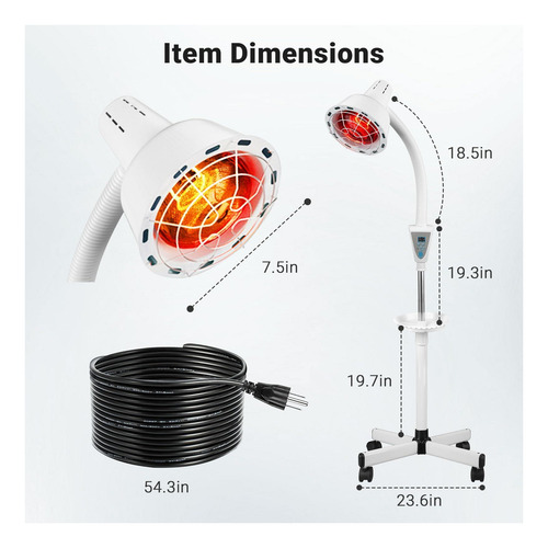 Lámpara Infrarroja Con Soporte, Lámpara De Terapia De Luz W