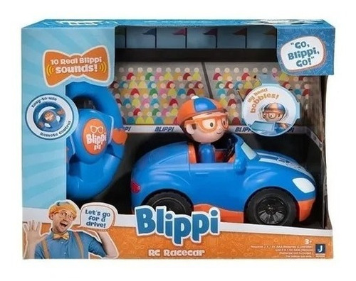 Blippi Racecar Vehículo A Control Remoto C/ Sonidos Original Color Azul