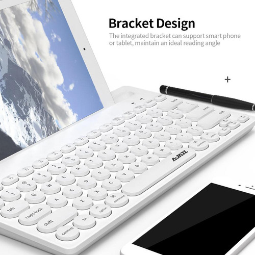 Escritorio 2,4g Inalámbrico Bt De Modo Teclado 79 Teclas