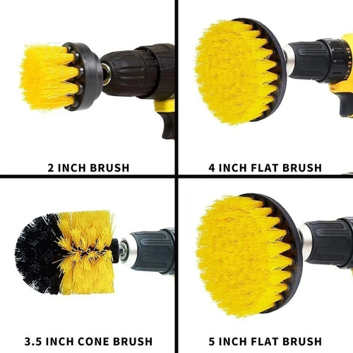 Imagen 2 de 7 de Limpieza De Auto Hogar Set Cepillos Para Taladro 20 Piezas