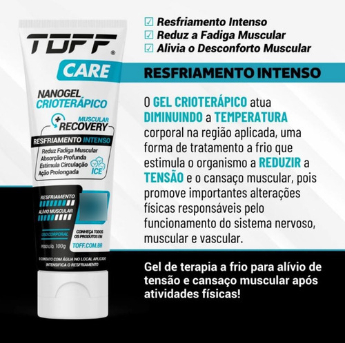Nanogel Crioterápico Toff Care Resfriamento Muscular 100g