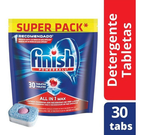 Detergente En Tabletas Para Lavavajillas 30un. Finish