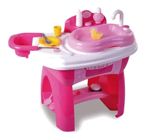 Set Bebe Baño Bañera Agua Cambiador Muñecas Accesorios Rondi