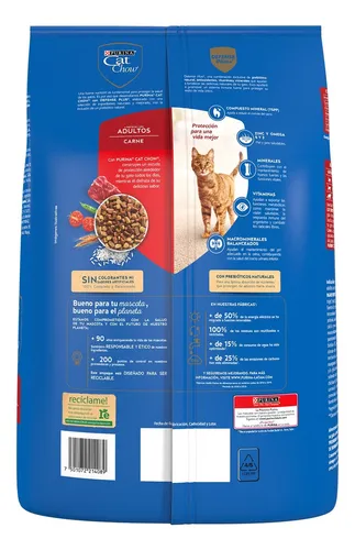 Alimento Cat Chow Defense Plus para gato Purina Cat Chow adulto para gato adulto todos los tamaños sabor carne de 3 kg