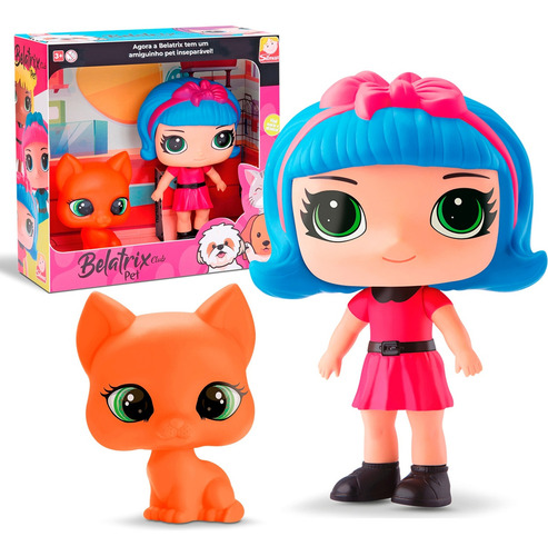 Boneca Com Gatinho Belatrix Club Pet - Silmar Brinquedos